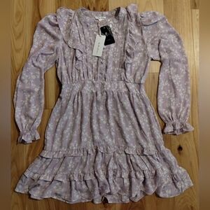 By The River in bloom lilac floral mini dress size large NWT